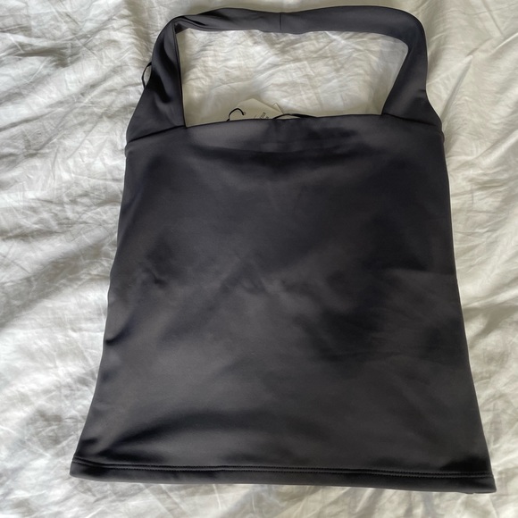 NWT EXPRESS XS Body Contour Double Layer Halter Neck Tank gray - Picture 2 of 13